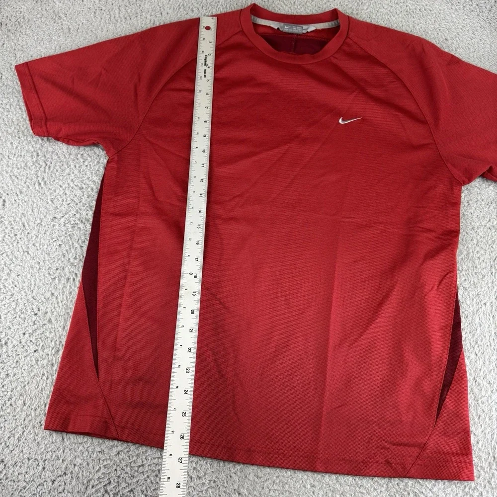 Vintage Nike Men's T Shirt Medium Waffle Embroidery‎ Red Tag Y2K